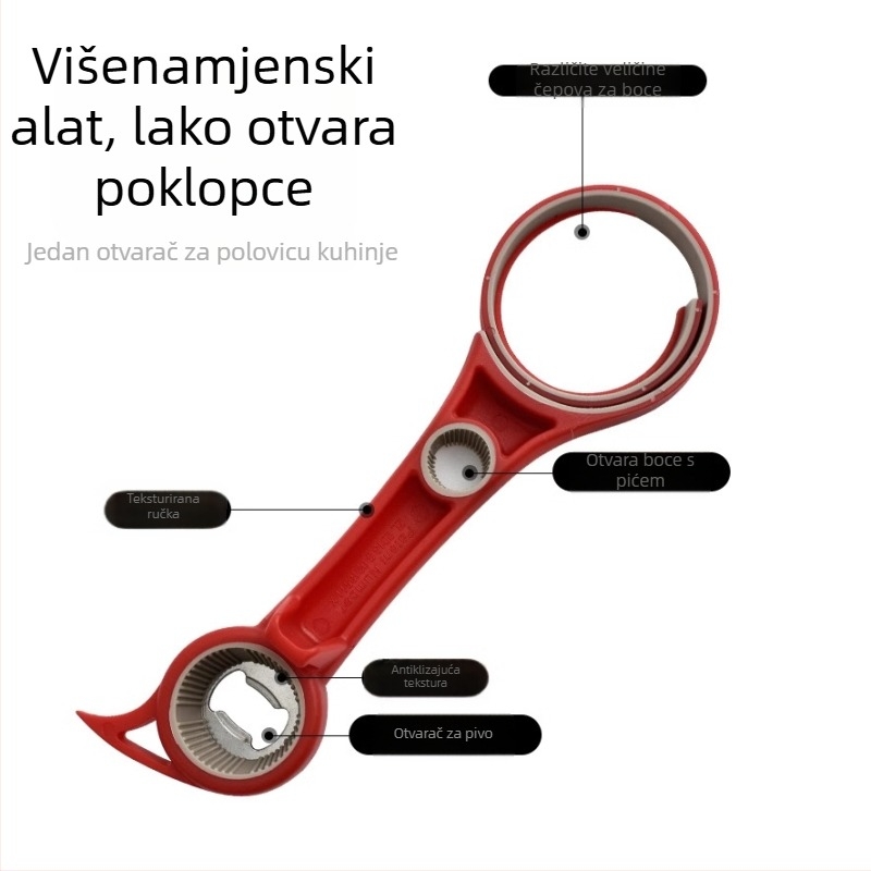 Veleprodajni plastični otvarač za boce četiri u jednom, kreativni otvarač za pivo s okretnim čepom, otvoreni limenke, kućanski višenamjenski otvarač za boce