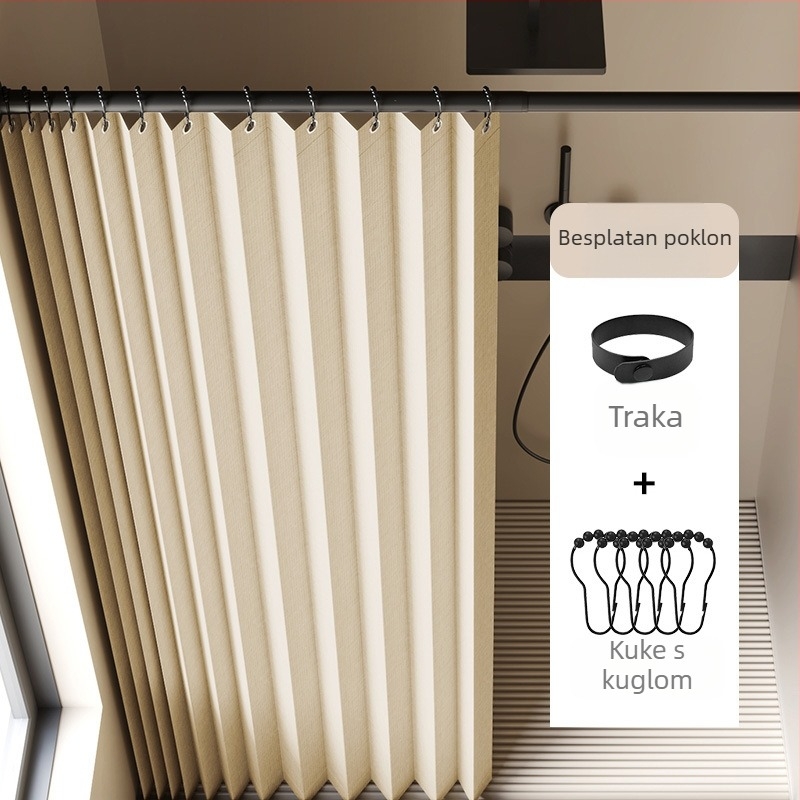 Sklopiva zavjesa za tuširanje, kupaonska vodootporna, otporna na plijesan, mokra i suha, pregradna zavjesa za kupaonicu, platnena zavjesa, vrhunska zavjesa za tuširanje