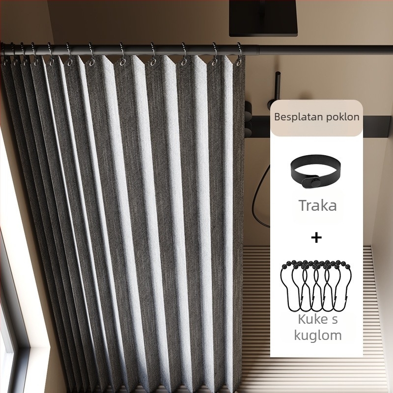Sklopiva zavjesa za tuširanje, kupaonska vodootporna, otporna na plijesan, mokra i suha, pregradna zavjesa za kupaonicu, platnena zavjesa, vrhunska zavjesa za tuširanje