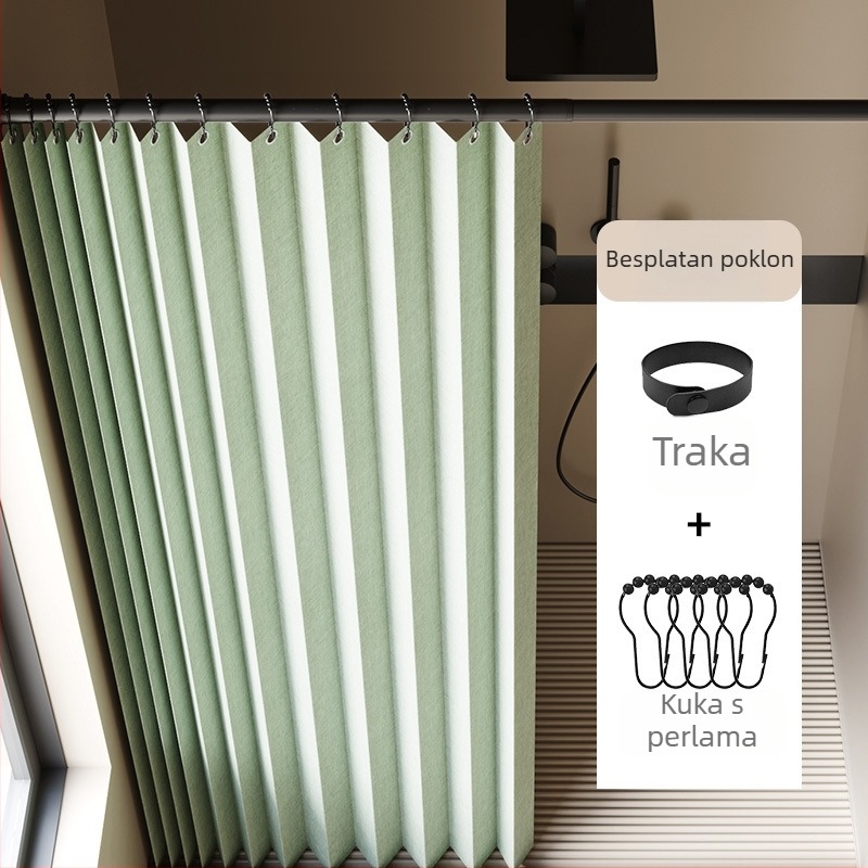 Sklopiva zavjesa za tuširanje, kupaonska vodootporna, otporna na plijesan, mokra i suha, pregradna zavjesa za kupaonicu, platnena zavjesa, vrhunska zavjesa za tuširanje