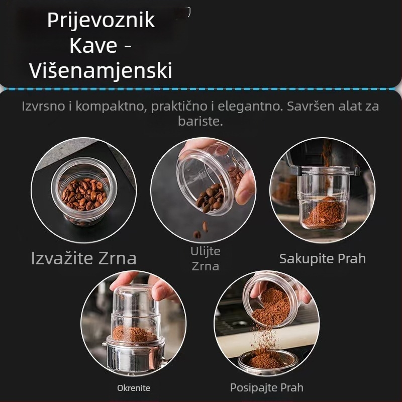 Priključak za talijanski aparat za kavu u prahu, vizualna čaša za prah, plastični priključak za prah, protiv muha, čaša za vaganje zrna kave od 58 mm