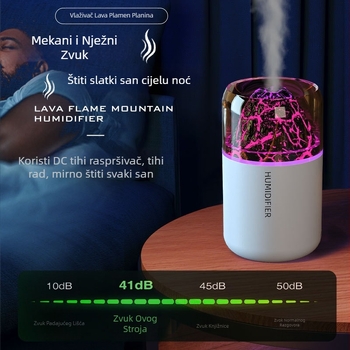 Prekogranični USB mini vulkanski ovlaživač zraka za spavaću sobu, malo kućanstvo, automobil, stolno računalo, ured, šareno svjetlo za atmosferu