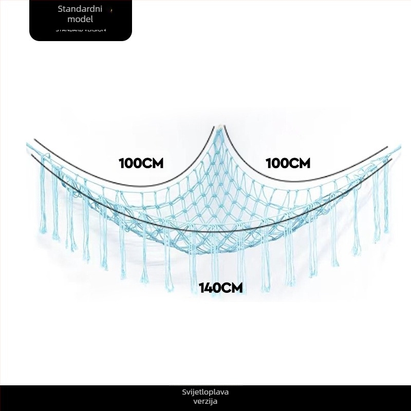 Mrežasti džep za igračke, ručno tkani mrežasti džep, plišani kutni džep za viseću mrežu za igračke, zidni džep s resicama