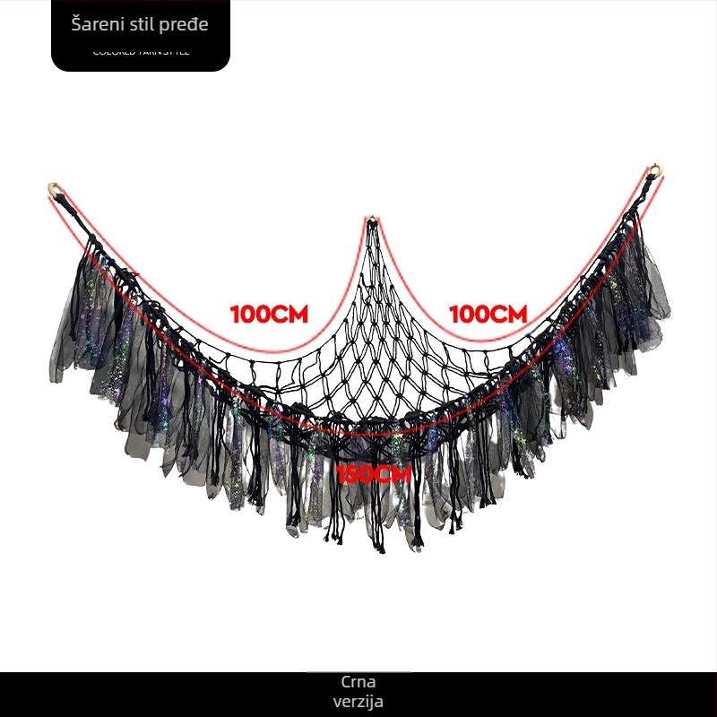 Mrežasti džep za igračke, ručno tkani mrežasti džep, plišani kutni džep za viseću mrežu za igračke, zidni džep s resicama