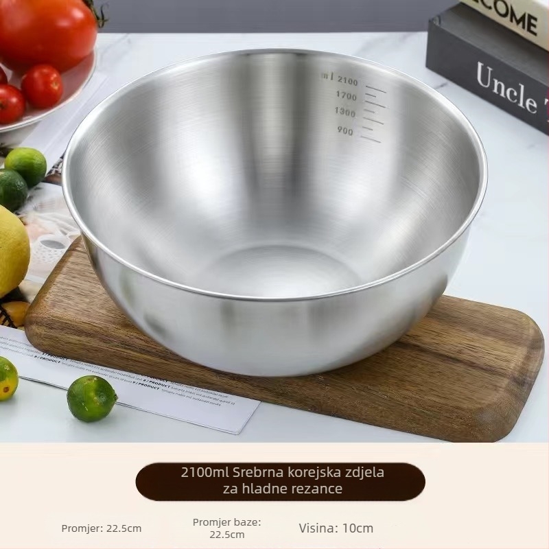 Zdjela za instant rezance od nehrđajućeg čelika u korejskom stilu, zdjela za salatu, zlatna zdjela za hladne rezance, zdjela za bibimbap, zdjela za orašaste plodove za restoran