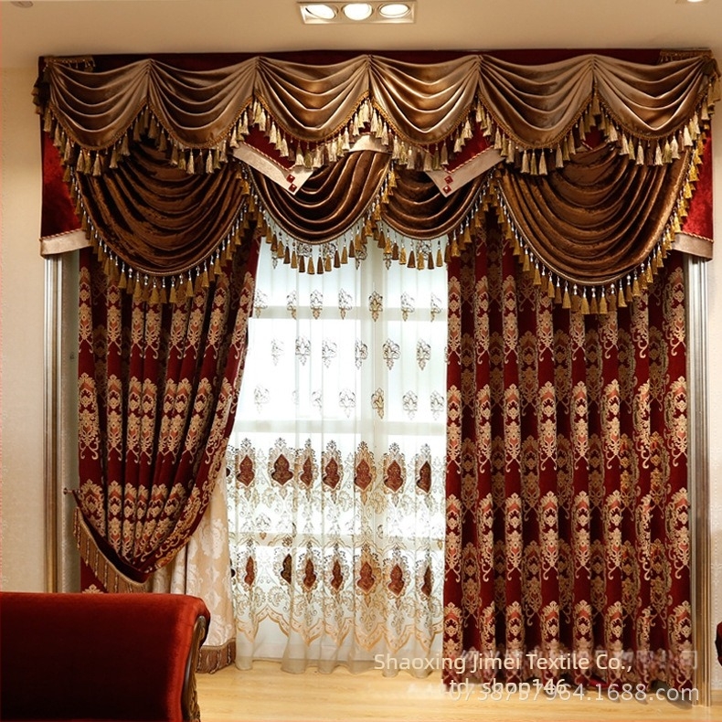 Inozemno skladište na zalihi prekogranična veleprodaja visokokvalitetne europske villa club zadebljane šenil žakard završna zavjesa eksplozija