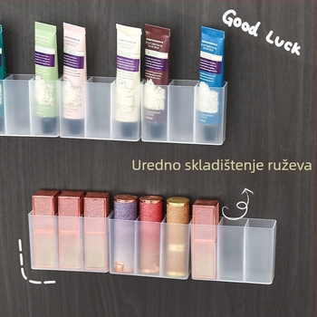 Zidna mrežasta kutija za pohranu, matirana kutija bez bušilice, mala štipaljka za obrve, škare, olovka za obrve, četka, stalak za pohranu ruža za usne