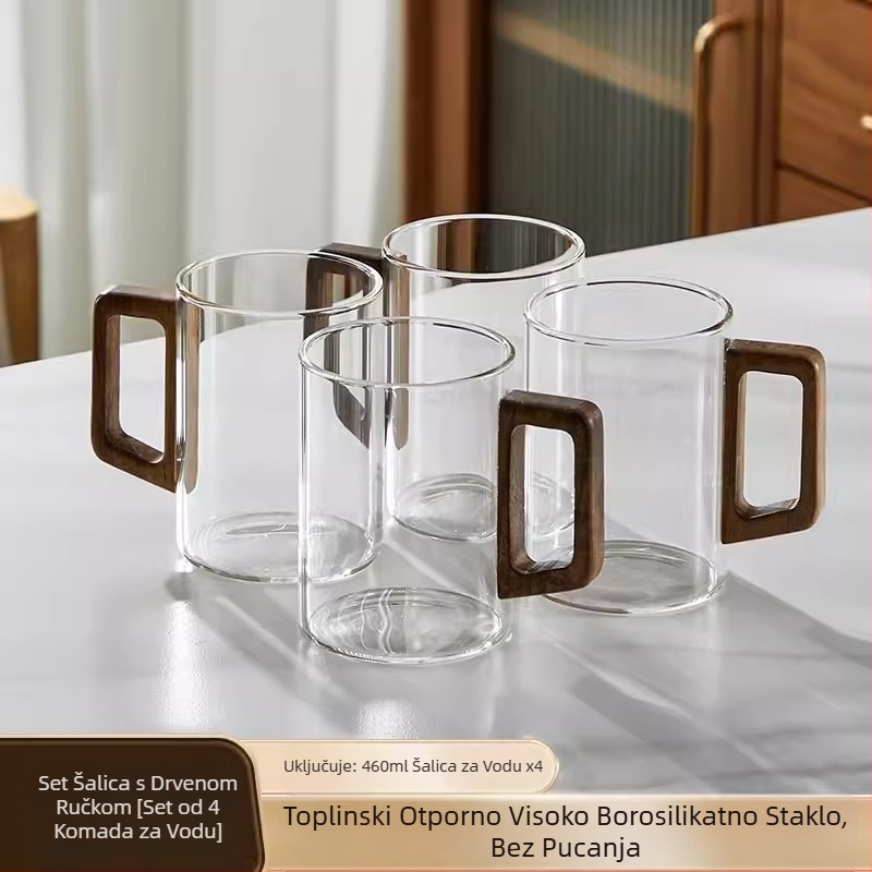 Visokokvalitetni set šalica za vodu od oraha, kućna šalica za čaj, posebna za zeleni čaj, set za čaj