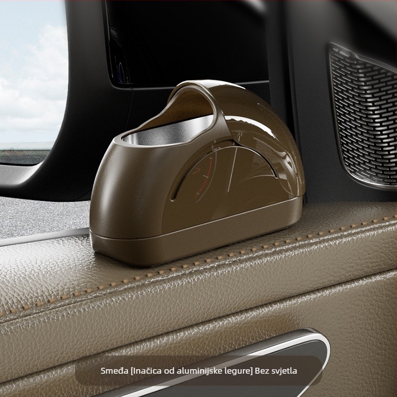 Nova pepeljara za automobil Metalna obloga za pepeljaru za automobil Poklopac s jednim klikom Mekano svjetlo za automobilsku pepeljaru