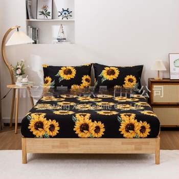 Vanjska trgovina prekogranična proljetna i ljetna pastoralna stilska nova posteljina od kemijskih vlakana s brušenjem suncokreta, četverodijelni set iz tvornice izravne prodaje