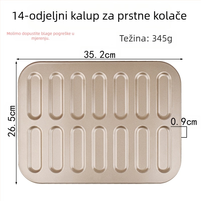Kalup za tiramisu kekse, tortu, kolačić, munju, lisnato pečenje, pećnicu, kućanske abrazive, alate za pečenje