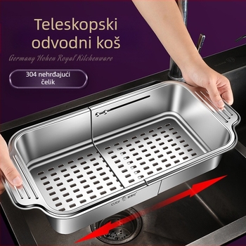 Uvlačni stalak za odvod posuđa od nehrđajućeg čelika 304 za kuhinju, veliki, višenamjenski pravokutni stalak za filter sudopera