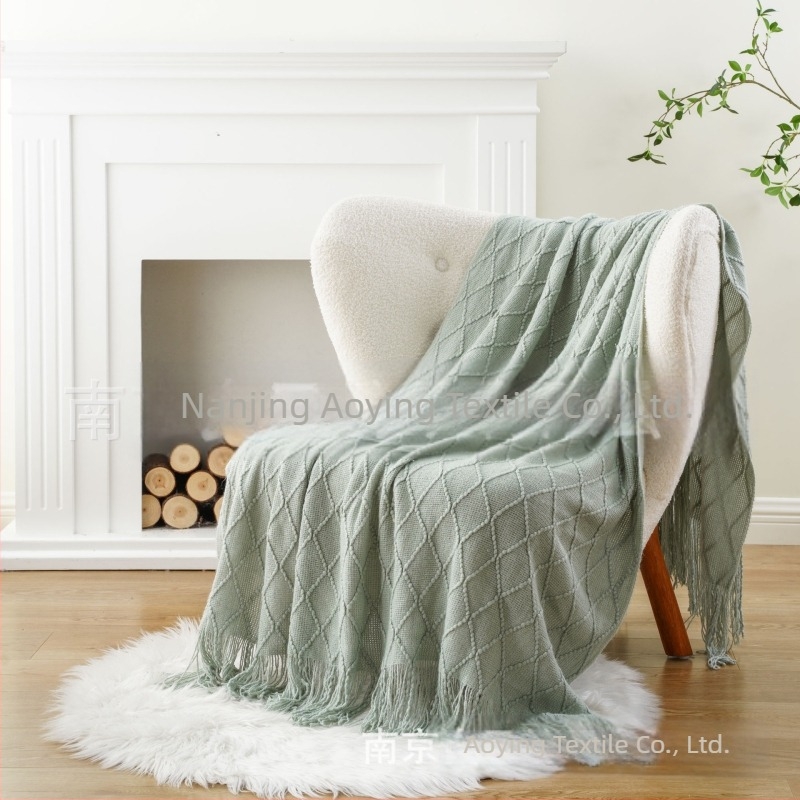 Amazon deka s resicama, deka za sofu, pletena deka u čistim bojama, deka s ručnicima za noćni boravak