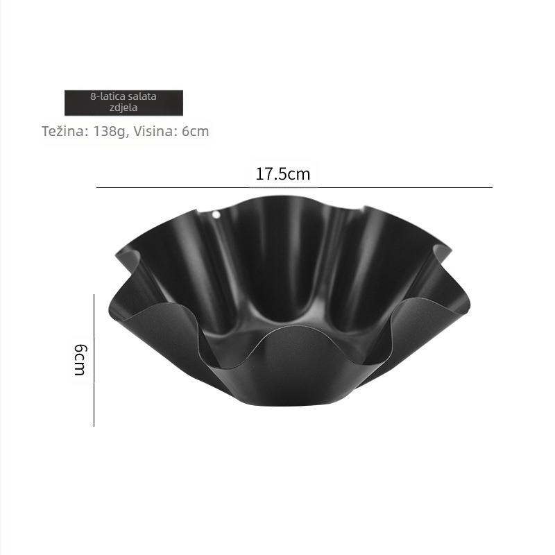 Proizvođač na zalihi posuda za pečenje s 8 latica, osmerokutna zdjela za salatu s laticama, nepravilna zdjela za salatu od povrća i voća, deserta