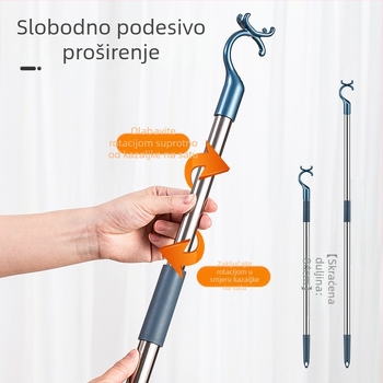 Vilice za odjeću od nehrđajućeg čelika za balkon, uvlačive šipke za odjeću, zadebljane zadebljane vilice za odjeću, šipke za odjeću, produžene šipke za odjeću na veliko