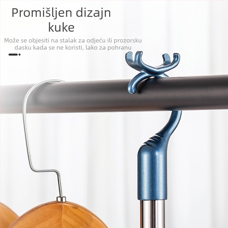 Vilice za odjeću od nehrđajućeg čelika za balkon, uvlačive šipke za odjeću, zadebljane zadebljane vilice za odjeću, šipke za odjeću, produžene šipke za odjeću na veliko