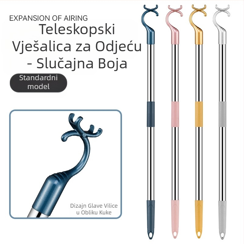Vilice za odjeću od nehrđajućeg čelika za balkon, uvlačive šipke za odjeću, zadebljane zadebljane vilice za odjeću, šipke za odjeću, produžene šipke za odjeću na veliko