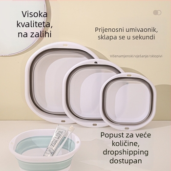 Sklopivi umivaonik za spavaonicu, studentski, dječji, prijenosni, putni, kompresijski, kućanski, pravokutni