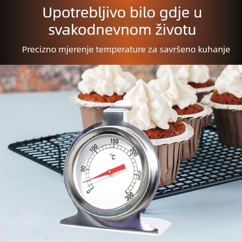 Kaitai termometar za pećnicu, termometar za pečenu hranu, bimetalni termometar od nehrđajućeg čelika za kuhinjsku pećnicu visoke temperature