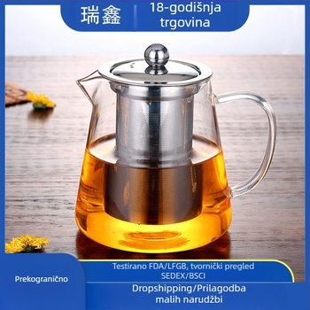 Električni keramički štednjak za čaj, stakleni čajnik, zdravstveni čajnik od čistog stakla, visokog borosilikatnog čajnika velikog kapaciteta, može držati hladnu vodu