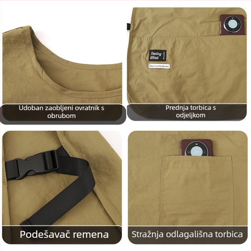 Vodoodbojni prsluk za alat, kućanska pregača, kuhinjska pregača, ugostiteljski poseban prsluk 2025., moderan struk za kuhanje za muškarce i žene