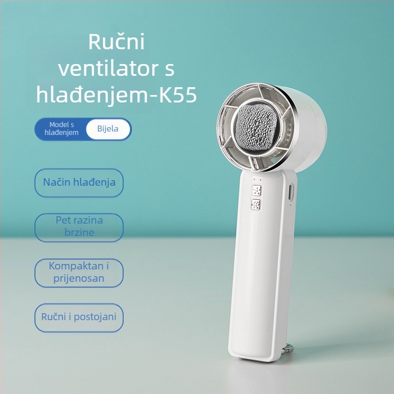 Novi poluvodički rashladni ručni ventilator s kompresijom leda, prijenosni planinarski viseći ventilator s kopčom, 5 brzina, veliki stolni ventilator na vjetar