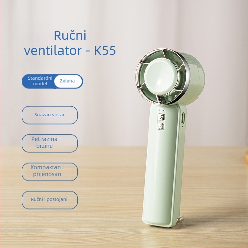 Novi poluvodički rashladni ručni ventilator s kompresijom leda, prijenosni planinarski viseći ventilator s kopčom, 5 brzina, veliki stolni ventilator na vjetar