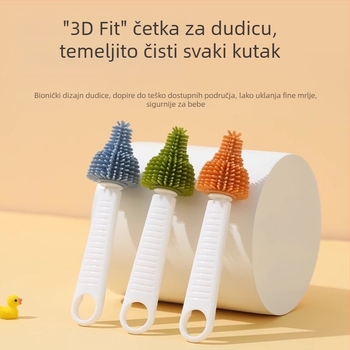 Silikonska četka za dječje bočice, četka za bradavice, četka za usisnu cijev, rotirajuća četka za bočice, četka za čišćenje