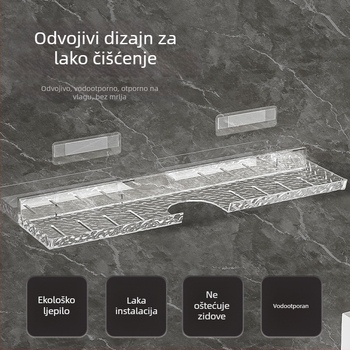 Stalak za odlaganje u kupaonici, umivaonik, umivaonik bez bušilice, kupaonska slavina za WC, ogledalo, prednji stalak za odlaganje