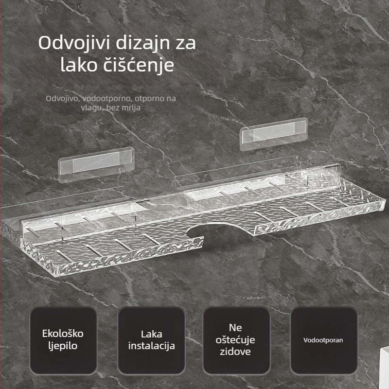 Stalak za odlaganje u kupaonici, umivaonik, umivaonik bez bušilice, kupaonska slavina za WC, ogledalo, prednji stalak za odlaganje