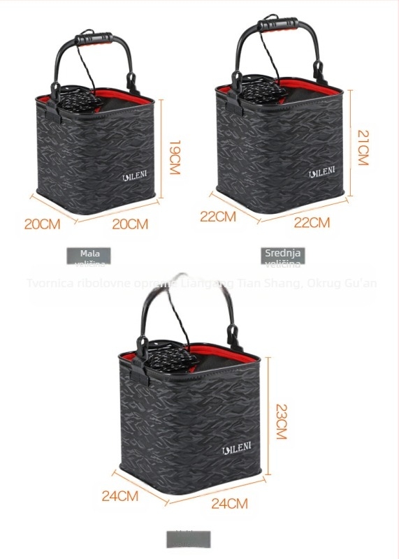 Eva sklopiva kanta za vodu 6 m kanta za vodu kanta za ribolov kreativna kanta za ribu s mrežom i zadebljanjem