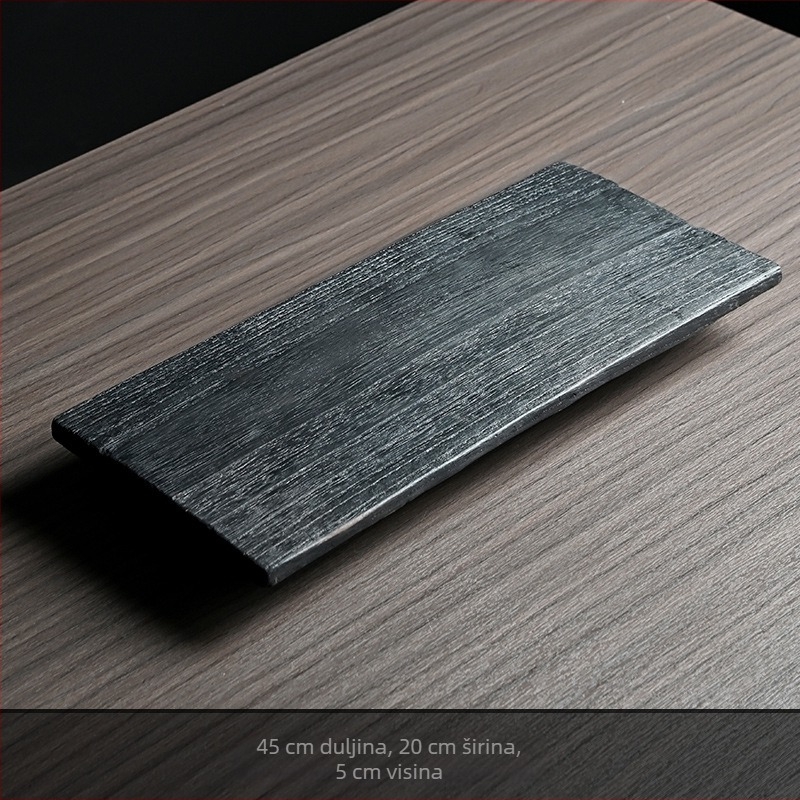 Karbonski drveni čajni stolić, suhi mjehurićasti tanjur, japanski stil, smiješni vintage pladanj, kućni pribor za čajnu ceremoniju, cijeli kvadratni pladanj za čaj