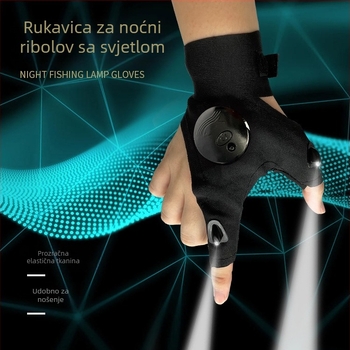 LED svjetiljka svjetleće ribolovne rukavice prozračne vanjske pola prsta rasvjeta za prste proizvođači svjetla za prste amazon veleprodaja