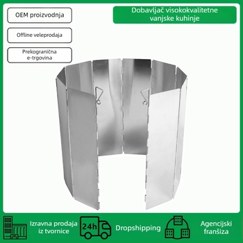 Wind Shield vanjski kasetni štednjak štitnik od vjetra štitnik od vjetra otporan na vjetar prstenasti štednjak kućište plinski štednjak kampiranje sklopivi kampiranje