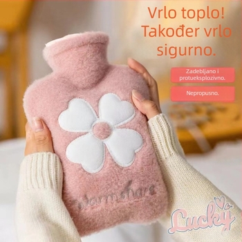 Plišana vrećica za toplu vodu, punjenje vodom za topao trbuh, vrećica za toplu vodu, punjenje vodom, slatka crtana topla vrećica za krevet, topli struk, otporna na eksploziju, tople ruke od PVC-a