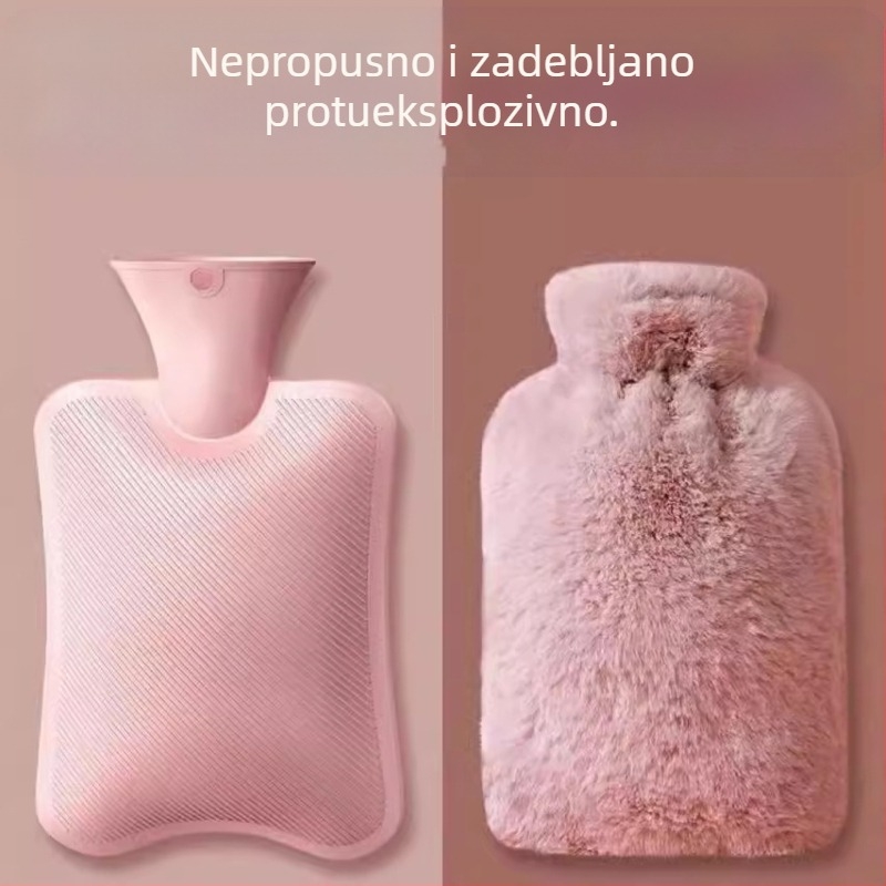 Plišana vrećica za toplu vodu, punjenje vodom za topao trbuh, vrećica za toplu vodu, punjenje vodom, slatka crtana topla vrećica za krevet, topli struk, otporna na eksploziju, tople ruke od PVC-a