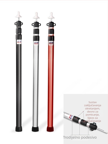 Vanjski teleskopski stup za nadstrešnicu od aluminijske legure 2,3 m-3 m, podesivi nosač za vrata šatora s 3 dijela, prijenosni nosač