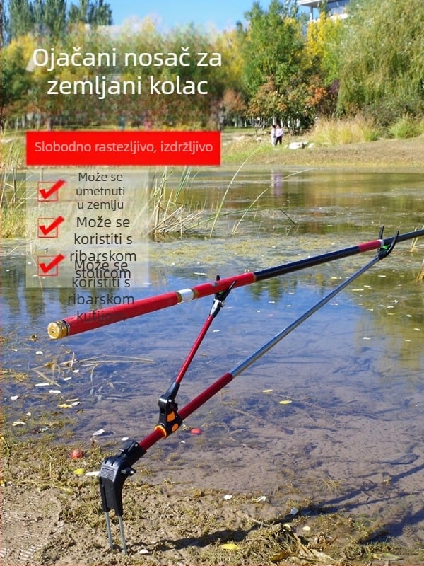 Uzemljenje od nehrđajućeg čelika, nosač za štap za pecanje, nosač za dvostruku upotrebu, kutija za pecanje, stalak za ribolovnu stolicu, štap, ruka, okvir za podršku štapa, veleprodaja