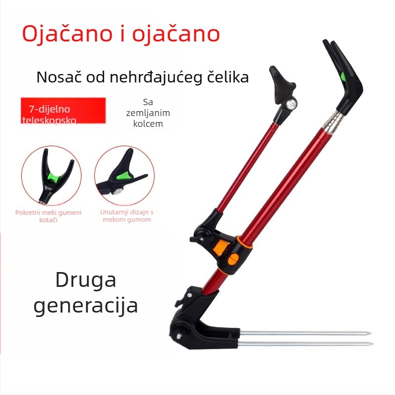 Uzemljenje od nehrđajućeg čelika, nosač za štap za pecanje, nosač za dvostruku upotrebu, kutija za pecanje, stalak za ribolovnu stolicu, štap, ruka, okvir za podršku štapa, veleprodaja