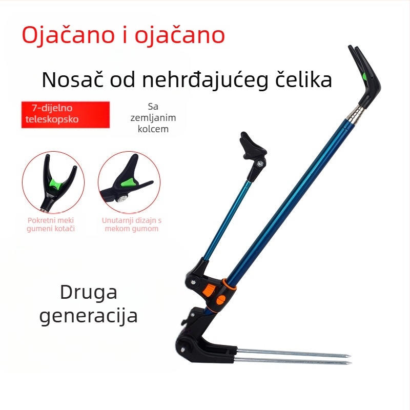 Uzemljenje od nehrđajućeg čelika, nosač za štap za pecanje, nosač za dvostruku upotrebu, kutija za pecanje, stalak za ribolovnu stolicu, štap, ruka, okvir za podršku štapa, veleprodaja