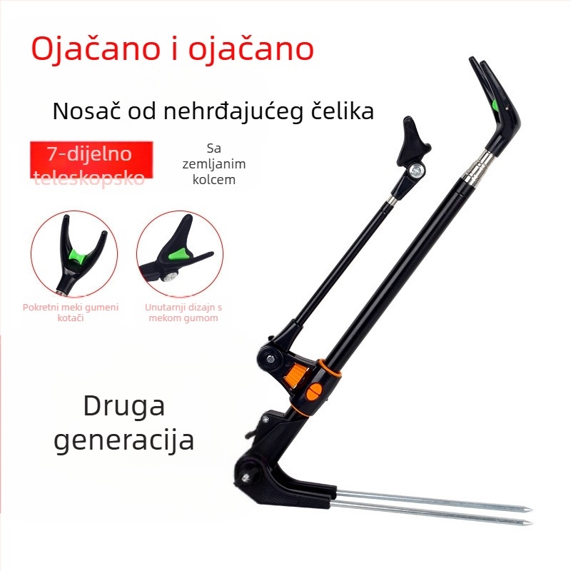 Uzemljenje od nehrđajućeg čelika, nosač za štap za pecanje, nosač za dvostruku upotrebu, kutija za pecanje, stalak za ribolovnu stolicu, štap, ruka, okvir za podršku štapa, veleprodaja
