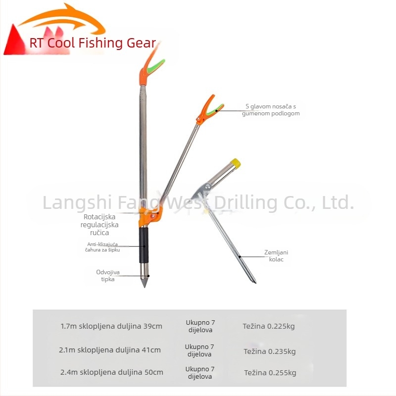 Uzemljenje od nehrđajućeg čelika, nosač za štap za pecanje, nosač za dvostruku upotrebu, kutija za pecanje, stalak za ribolovnu stolicu, štap, ruka, okvir za podršku štapa, veleprodaja