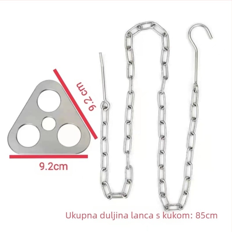 Vanjski stalak za lomaču, viseći lonac, stalak za vatru za piknik, prijenosni sklopivi tronožac od nehrđajućeg čelika