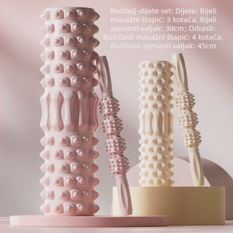 Dječji masažni štap, joga stup, pjenasta osovina, roditelj-dijete, joga za opuštanje nogu, nedugi, visoki vučji zub, valjni masažer