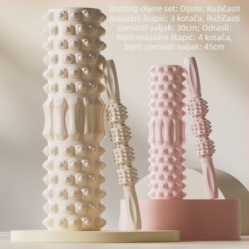 Dječji masažni štap, joga stup, pjenasta osovina, roditelj-dijete, joga za opuštanje nogu, nedugi, visoki vučji zub, valjni masažer