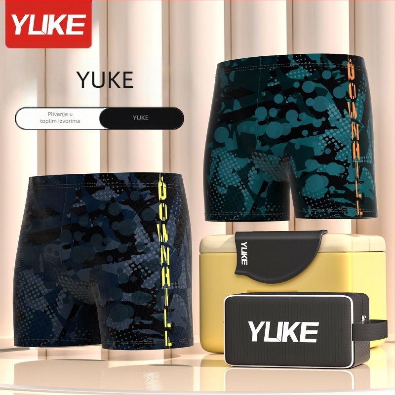 Kupaće gaće za muškarce, profesionalne boksačke gaće s pet točaka, kapa za plivanje, naočale za plivanje, trodijelna oprema za termalne izvore protiv neugodnosti