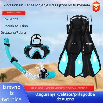 Prekogranična maska za ronjenje sanbao, HD ronilačke naočale s velikim okvirom, peraje za disanje, trodijelni set, tvornička veleprodaja