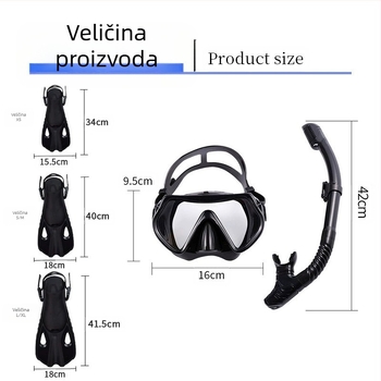 Prekogranična maska za ronjenje sanbao, HD ronilačke naočale s velikim okvirom, peraje za disanje, trodijelni set, tvornička veleprodaja
