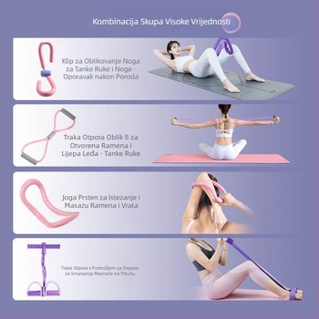 2025 Ženski set od četiri trake za otpor za jogu visoke elastičnosti, fitness trening, oprema za snagu i istezanje visoke elastičnosti