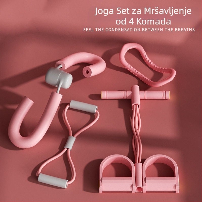 2025 Ženski set od četiri trake za otpor za jogu visoke elastičnosti, fitness trening, oprema za snagu i istezanje visoke elastičnosti